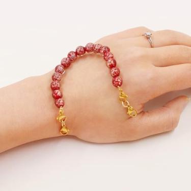 Imagem de Joias intercambiáveis com pulseira de fecho de lagosta duplo, corrente ajustável com pingente de contas de vidro de 8 mm com identificação médica e pulseiras de alerta de emergência para mulheres