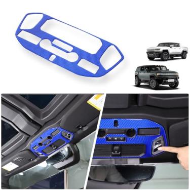 Imagem de Aotumcer Moldura de painel de luz de leitura de teto para Hummer EV SUV/caminhonete 2023 2024 2025 placa de leitura interior de carro capa de painel de controle de luz adesivo estilo fibra de carbono