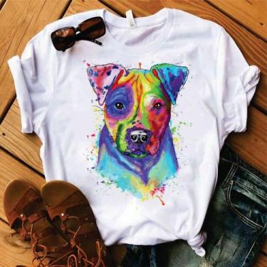 Imagem de Blusa T-shirt Camiseta Feminina Estampada-Pitbull- Várias Estampas 07 