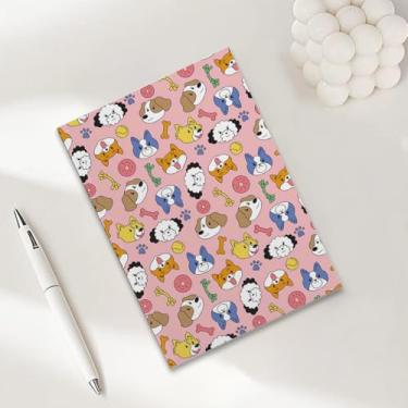 Imagem de Cadernos coloridos de donut de cachorro feliz para trabalho, caderno de composição A5, caderno pautado para faculdade, agenda de viagem forrada para escrever anotações, presentes para amantes de cães