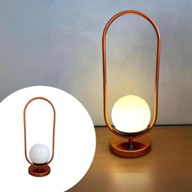 Imagem de Abajur luminaria Jabuticaba Oval Vidro Globo Interruptor Acendimento liga desliga - COBRE - PRETO - 110V/220V