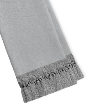 Imagem de Manta para Sofá e Cama Luxo Rústica com Franja Decorativa – Protetora e Aconchegante Algodão e Poliéster Diversos Tamanhos (NOOR 201 CINZA CLARO,1,40 X 3,00)