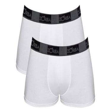 Imagem de Kit 2 Cuecas Boxer Plus Zorba 632717 P/GG, M, 021, Branco, Branco