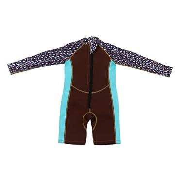 Imagem de Roupa de Mergulho Térmica Infantil, Roupa de Mergulho Infantil Manga Longa 2,5 Mm Proteção de Pele de Neoprene Cordão Traseiro Flexível para Meninas (tamanho 10)