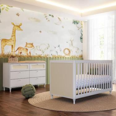 Imagem de Quarto Bebê Completo Berço e Cômoda Fofura Rattan Provençal - Divicar,