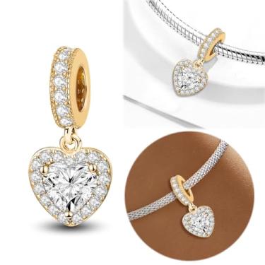 Imagem de 1 peça de berloque de prata elegante para mulheres, faça você mesmo e roupa diária combinando joias decoração presente para mamãe, 6.2*6.4mm, Prata, Sem Pedra Preciosa