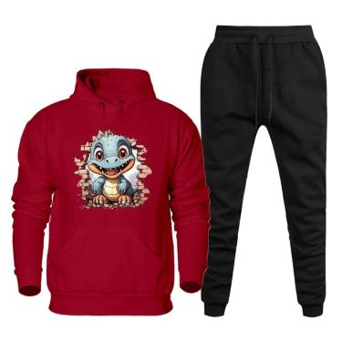 Imagem de Conjunto Moletom Calça e Blusa Canguru Plus Size Masculina Academia Caminhada Inverno Estiloso