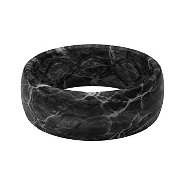 Imagem de Groove Life Anel de casamento de silicone para homens – anéis de borracha respirável para homens, cobertura vitalícia, design exclusivo, anel masculino de ajuste confortável – Camuflagem original carvalho musgo, Agua Blacktip, 9