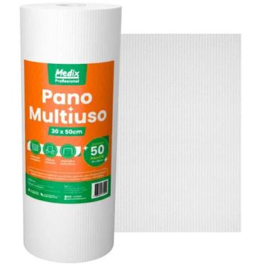 Imagem de Pano De Limpeza Multiuso Descartável Em Rolo Com 50un 30x50 Medix, Bra