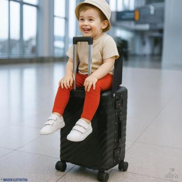 Imagem de Mala Viagem Média Assento Infantil ABS Giro 360 de 11 a 23kg - Preto -