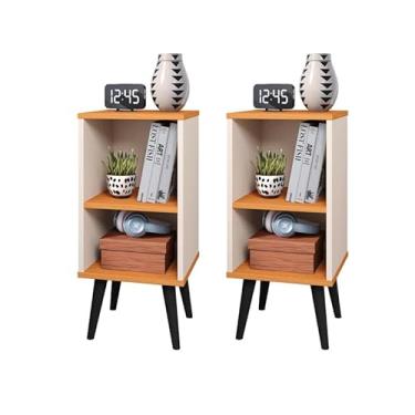 Imagem de Kit 2 Mesinha de Cabeceira para Quarto Charme Retrô (OffWhite)