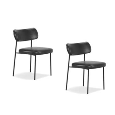 Imagem de Kit 02 Cadeiras Estofadas Melissa Sala de Jantar Cozinha Espaço Gourmet (Preto)
