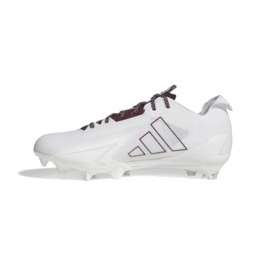 Imagem de adidas Tênis masculino de futebol americano Adizero Electric, Branco/Team Maroon/Branco, 36