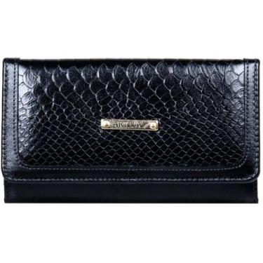 Imagem de Carteira Feminina Anti Furto em Couro Artlux 348, Preto