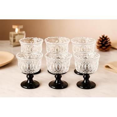 Imagem de cxggleo Conjunto de 6 copos de coquetel vintage de Natal, 200 ml, copos de sobremesa retrô para bebidas de festa, uísque, bar e decoração de mesa (6)