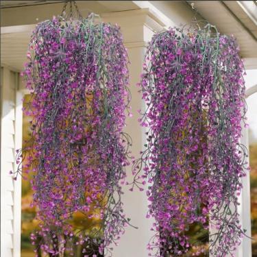 Imagem de 80 cm de videira artificial de salgueiro falso pendurado folhas de vime planta de hera artificial para sala de casa decoração de jardim decoração de casamento rosa vermelha