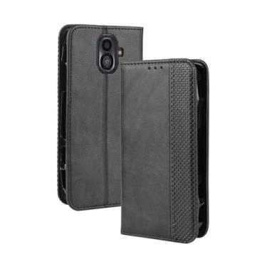 Imagem de Capa para KYOCERA TORQUE G04,Retro Flip magnético,Caso de telefone de couro PU,Design de carteira com 3 slots de cartão e 1 clipe de dinheiro -Black