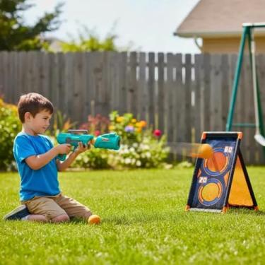 Imagem de Brinquedo Lançador Air Ball com Alvo + 12 Bolinhas EVA | Jogo Tiro ao Alvo Infantil Mira Certa | Pistola de Bolinhas com Redinha | Brinquedo Educativo Zoop Toys