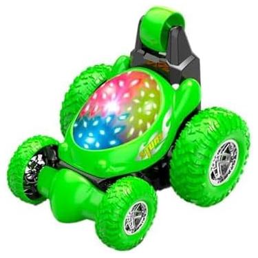 Imagem de Carro de Controle Remoto Mini Crazy 360°, Luzes LED Coloridas, Rodas Off-Road, DM TOYS (Verde)