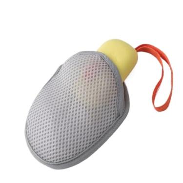 Imagem de 1 peça de malha de espuma de limpeza de banho corda dupla face oval bolsa de sabão esfoliante corporal esponja esfoliante