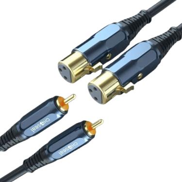 Imagem de Cabo Profissional Choseal 2 XLR femêa para 2 RCA banhado 2m