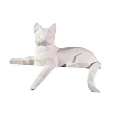 Imagem de Ｂｅｓｇａ Estátua de gato decorativa para estante, obra de arte em resina, peça de colecionador, escultura de animal, ornamento de mesa para lareira, Altura 18.5 Cm