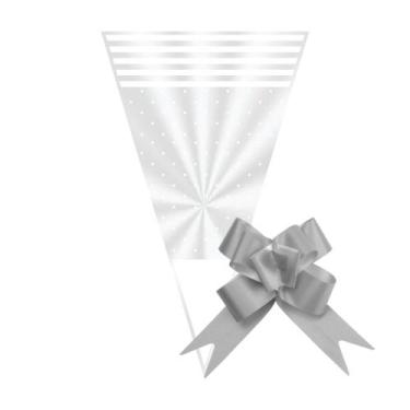 Imagem de 50 Saco Cone para Lembrancinha 18x30cm com Laço - AAZ, Petit Poa