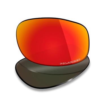 Imagem de Mryok Lentes de reposição polarizadas Plus para óculos de sol Maui Jim Longboard MJ222 61 mm, HD Polarized, proteção UV, resistente a impactos e ajuste perfeito - Vermelho fogo