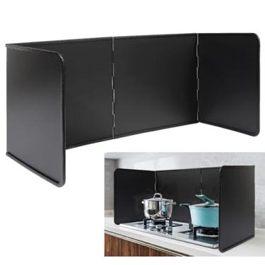 Imagem de Protetor contra respingos de óleo de 4 lados, protetor contra respingos de graxa, protetor contra respingos de fogão, tela contra respingos para frigideira, grande e dobrável para fogão, proteção