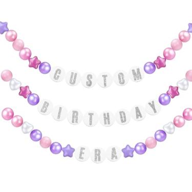 Imagem de Simgoing 103 peças de pulseira jumbo da amizade DIY kit faixa de aniversário cantor famoso personalizável festa guirlanda gigante decoração para aniversário, casamento, chá de bebê, suprimentos DIY