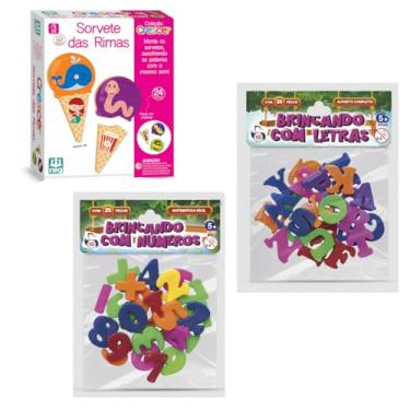 Imagem de Jogo Tabuleiro Infantil Para Criança Aprender Letras Numeros E Rimas - NIG