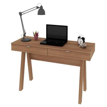 Imagem de Mesa Para Escritório 2 Gavetas Me4128 Amêndoa/amêndoa - Tecno Mobili