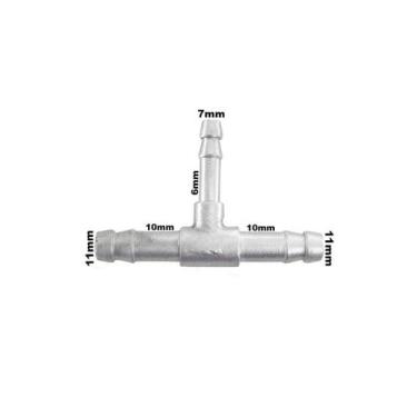 Imagem de Conexão T Aluminio Redução 10x6x10mm Adaptação Universal - PARAISO DAS