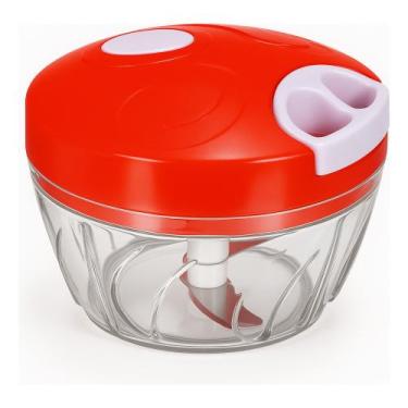 Imagem de Cortar Alimentos Inox Processador De Alimentos Manual Grande 3 Lâminas