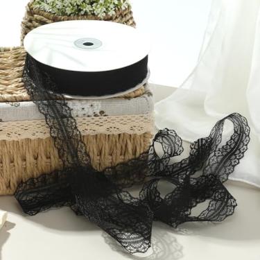 Imagem de Fita de renda de 50 metros de largura com acabamento de renda de 3,5 cm de largura, acabamento em tecido vintage para artesanato de costura, acabamentos de renda de algodão com borda recortada para