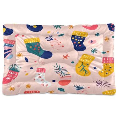 Imagem de SEHANY Cama de Natal para cães e gatos com fundo antiderrapante, cama de canil, colchão macio para animais de estimação, lavável para cães pequenos, médios e grandes, gatos, 45,7 x 61 cm