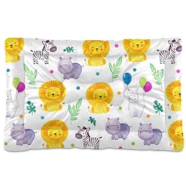 Imagem de SEHANY Cama de hipopótamo fofa para cães e gatos com fundo antiderrapante, caixa de canil, colchão macio para animais de estimação, lavável para cães pequenos, médios e grandes, gatos, 91 x 73 cm