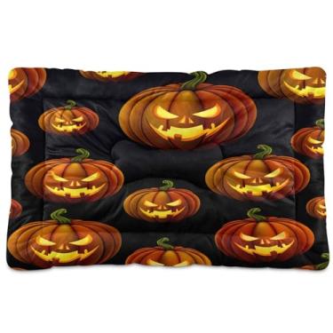 Imagem de SEHANY Cama de Halloween Pumpkins para cães e gatos com fundo antiderrapante, cama de canil, colchão macio para animais de estimação, lavável para cães pequenos, médios e grandes, gatos, 61 x 45 cm