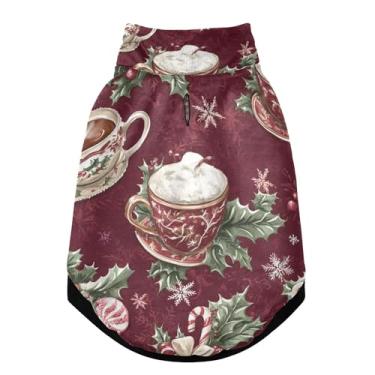 Imagem de SEHANY Casaco de Natal de gengibre para cães pequenos, superquente à prova de vento, jaqueta de inverno macia e aconchegante para animais de estimação para clima frio na neve com coleira para animais