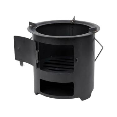 Imagem de Fogão De Acampamento A Lenha - Braseiro em Aço Inoxidável - Fogão Compacto com Alça - Para Caminhadas Mochilismo Jardim Piquenique Sobrevivência Inverno e Ar Livre