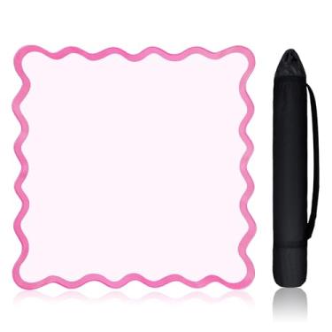 Imagem de VioraWhite Tapete Majiong Recortado Para Mesa 31,5" X Com Bolsa De Transporte Preta, Antiderrapante, Redução Ruído, Capa Jogos Pôquer, Tabuleiro, Dominó (Rosa)