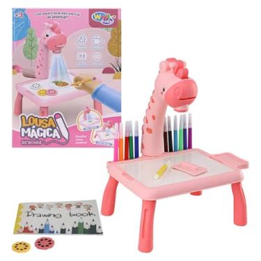 Imagem de Mesa Lousa Projetora Mágica Infantil Criatividade Aprendizado E Diversão Em Uma Só Brincadeira Transforme o momento de desenhar em uma experiência encantadora(Cor Rosa)