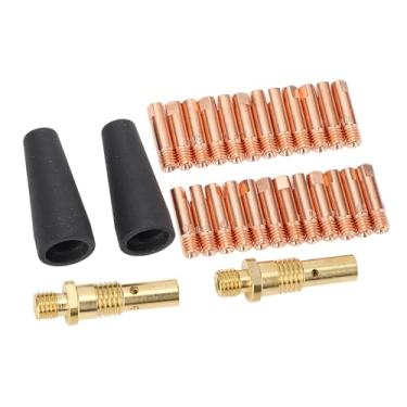 Imagem de Garosa Pontas de Soldagem MIG Com Bico Sem Gás de Núcleo de Fluxo, Kit de 24 Peças Com Bicos de Cobre de Latão para 100L Weld Pak HD Series Eastwood MIG 135 175, Peças de Reposição Resistentes a