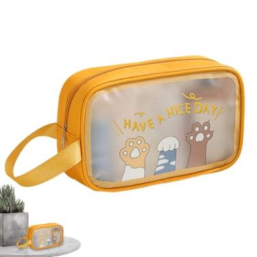 Imagem de De Maquiagem,Organizador de Armazenamento Transparente Portátil,Grande Necessaire De Higiene Pessoal E De Cosmeticos | Para Pincéis Batom Base Joias Espelho Férias