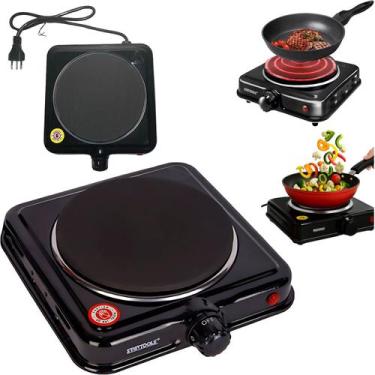 Imagem de Fogão Elétrico Indução Fogareiro Portátil 1 Boca 1000W 5 Níveis De Tem