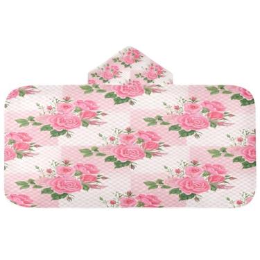 Imagem de CEBUGI Toalha de banho com capuz para crianças toalha de banho macia absorvente com capuz 127 x 59,7 cm toalha de banho de praia para meninos e meninas