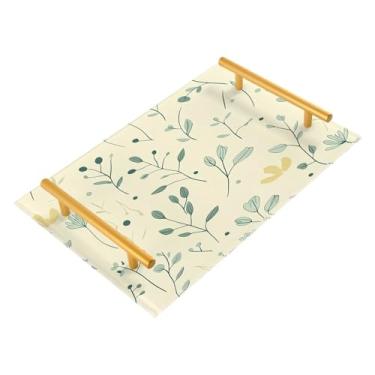Imagem de Wassud Simple Line Bandeja artística para banheiro com alças organizador de perfume de acrílico para banheiro, quarto, cozinha, balcão de 30 x 20 cm