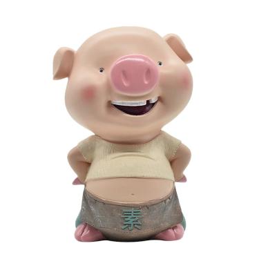 Imagem de Frasco de dinheiro Piggy Bank Cute Baby Piglet para crianças em resina 24x17cm