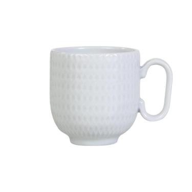 Imagem de Caneca Chá Café Branca Relevo Geometric  366 ml Porcelana