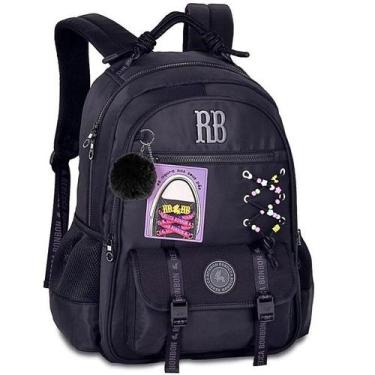 Imagem de Mochila Escolar de Costas Rebecca Bonbon Beaded FUN RB27426 Preto - Cl
